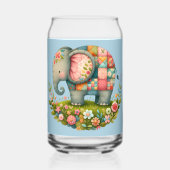 Patchwork Elephant Floral Meadow Charm (Recto)