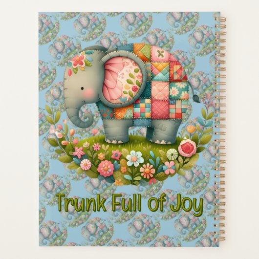 Patchwork Elephant Floral Meadow Charm (Dos)