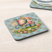 Patchwork Elephant Floral Meadow Charm Bier Onderzetter (Linkerzijde)