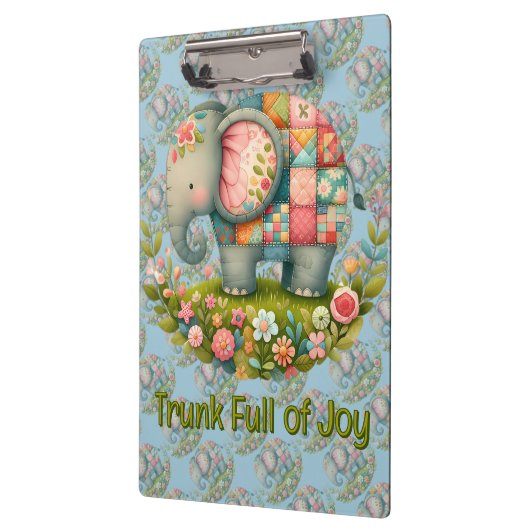 Patchwork Elephant Floral Meadow Charm Klembord (Links)
