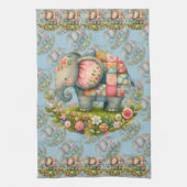 Patchwork Elephant Floral Meadow Charm Theedoek (Verticaal)