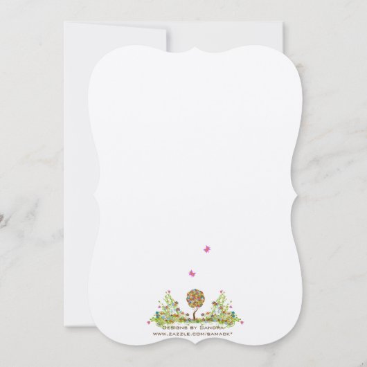 Patchwork Enchanted Forest Tree Faire-part de mari (Dos)