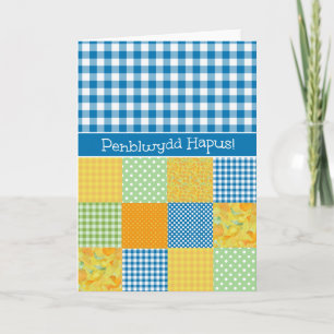 Patchwork et En vichy Carte d'anniversaire Salutat