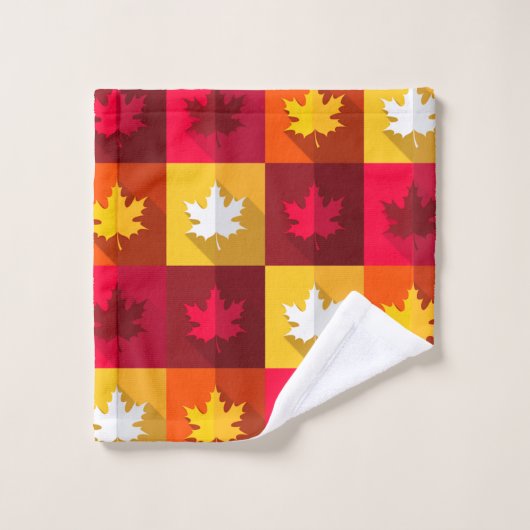 Patchwork Feuilles d'érable d'automne (Gant de toilette)
