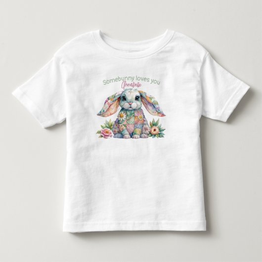 Patchwork Floppy Eared Bunny T-shirt (Voorkant)