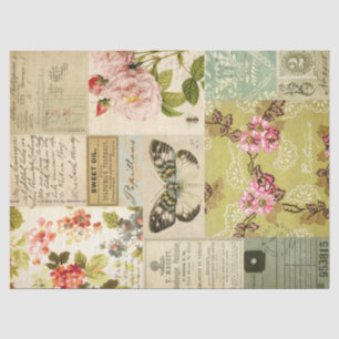 patchwork Floral Butterfly - lospagina Tissuepapier