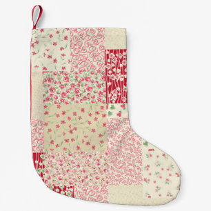 Patchwork Floral: Hand getrokken Ornamenten. Kleine Kerstsok