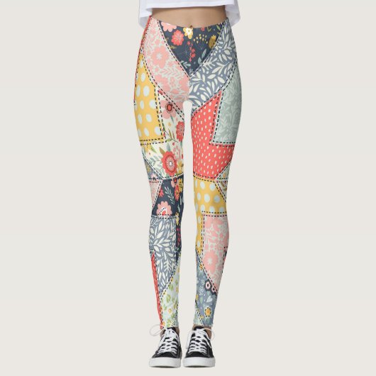 Patchwork Floral: Ornament Leggings (Voorkant)