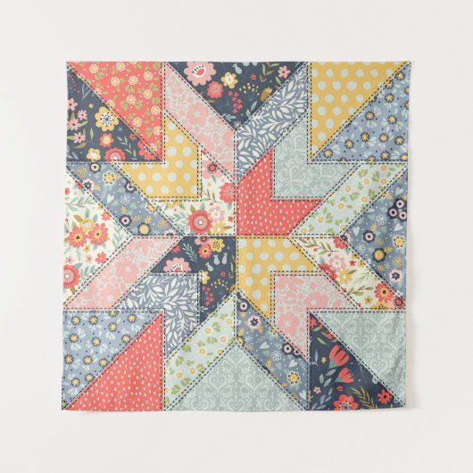 Patchwork Floral:  Ornament Wandkleed (Voorkant)