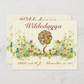 Patchwork Flower Love Tree Bedankt voor je briefka Briefkaart (Voorkant / Achterkant)