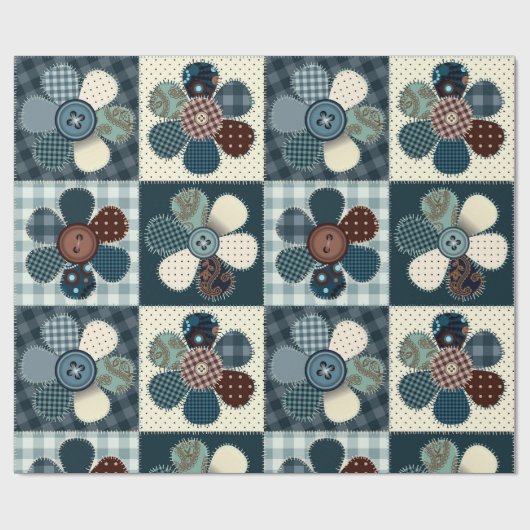 Patchwork Flowers Cadeaupapier (Vlak)