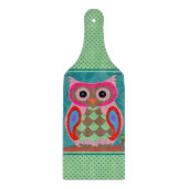Patchwork Folk Art Owl en Stippen Snijplank (Voorkant)