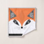 Patchwork Fox, applique Fox, Fox, kinderen Bad Handdoek (Wasdoekje)