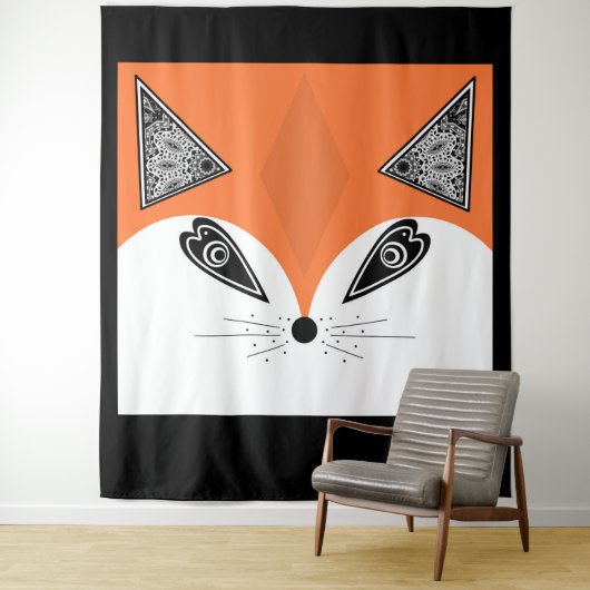 Patchwork Fox, applique Fox, Fox, kinderen Wandkleed (In situ)