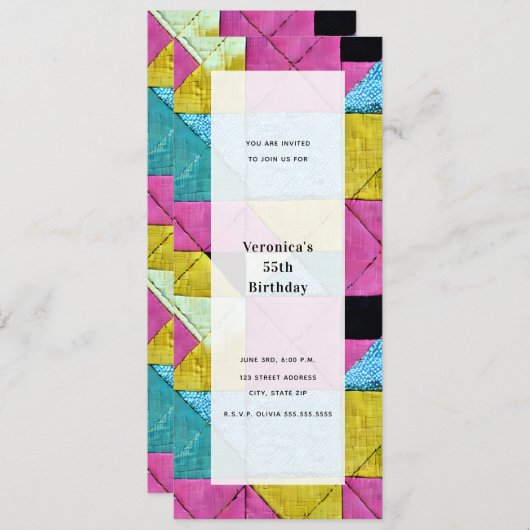 Patchwork Geïnspireerd Generieke All Purpose Party Kaart (Voorkant / Achterkant)