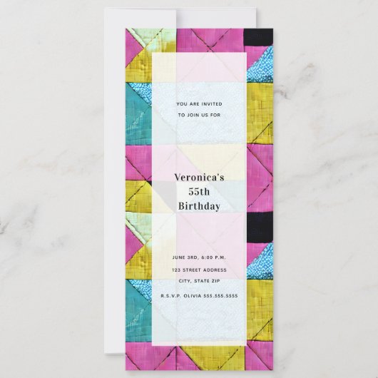 Patchwork Geïnspireerd Generieke All Purpose Party Kaart (Voorkant)