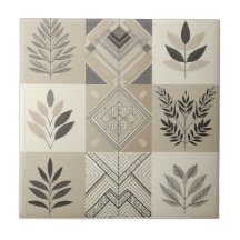 Patchwork Geometrisch Gebroken Wit Vintage Blad