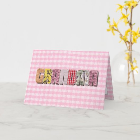 Patchwork gequilleerd op zoek naar oma kaart (Gele Bloem)