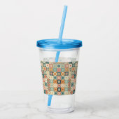 , patchwork gewatteerde look acryl drinkbeker (Achterkant)