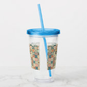 , patchwork gewatteerde look acryl drinkbeker (Links)
