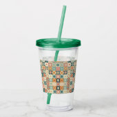 , patchwork gewatteerde look acryl drinkbeker (Achterkant)