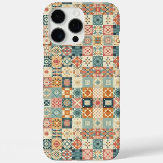 , patchwork gewatteerde look Case-Mate iPhone case (Achterkant)