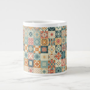 , patchwork gewatteerde look extra grote beker