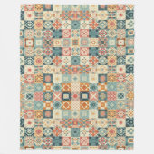 , patchwork gewatteerde look fleece deken (Voorkant)