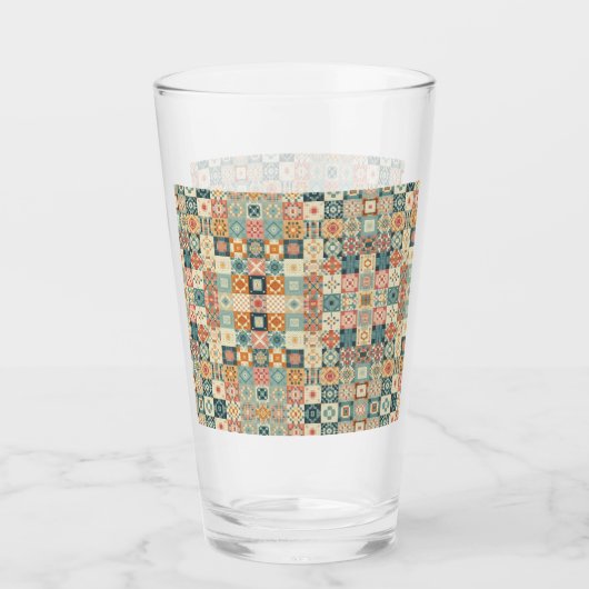 , patchwork gewatteerde look glas (Voorkant)