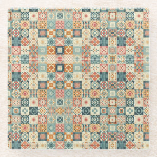, patchwork gewatteerde look glazen onderzetter