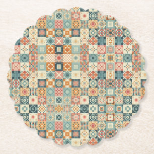 , patchwork gewatteerde look kartonnen onderzetters