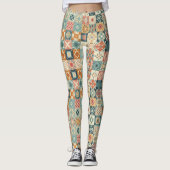 , patchwork gewatteerde look leggings (Voorkant)