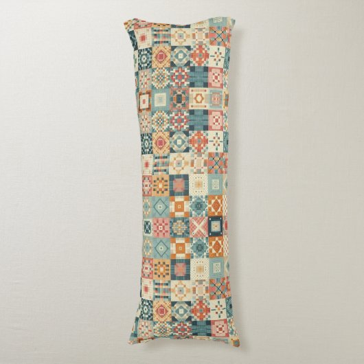 , patchwork gewatteerde look lichaamskussen (Voorkant Verticaal)