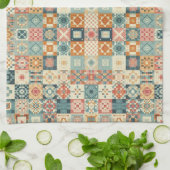 , patchwork gewatteerde look theedoek (Gevouwen)