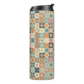 , patchwork gewatteerde look thermosbeker (Gedraaid links)