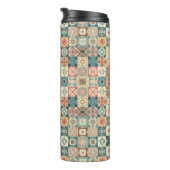 , patchwork gewatteerde look thermosbeker (Geroteerd rechts)