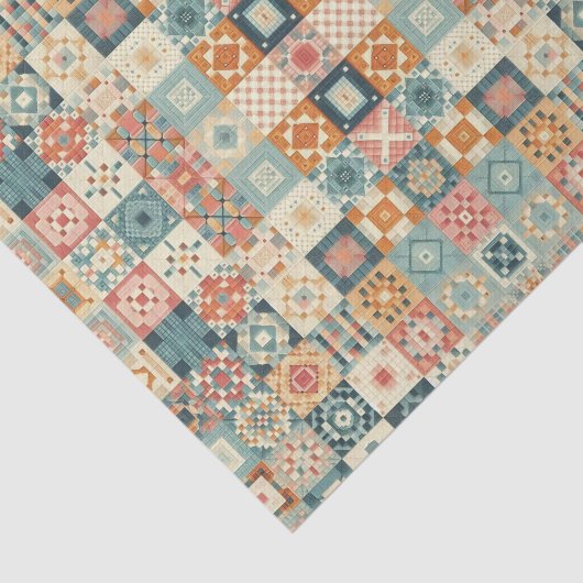 , patchwork gewatteerde look tissuepapier (Detail)