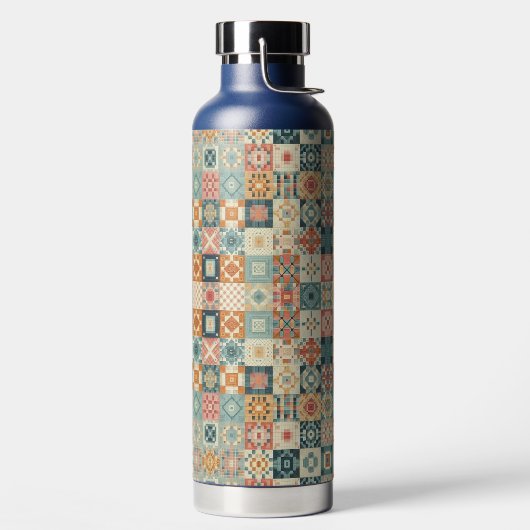 , patchwork gewatteerde look waterfles (Links)