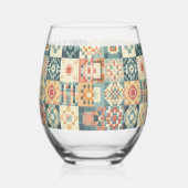 , patchwork gewatteerde look wijnglas zonder voet (Rechts)