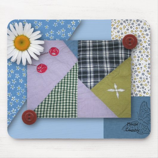 Patchwork gewatteerde mousepad muismat (Voorkant)