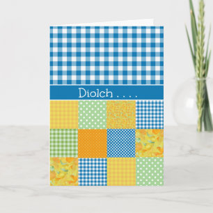 Patchwork, Gingham Hartelijk dank, kaart: Welsh Gr Bedankkaart