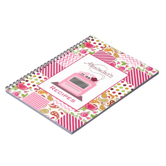 Patchwork Girly et rétro carnet de recette de (Côté gauche)