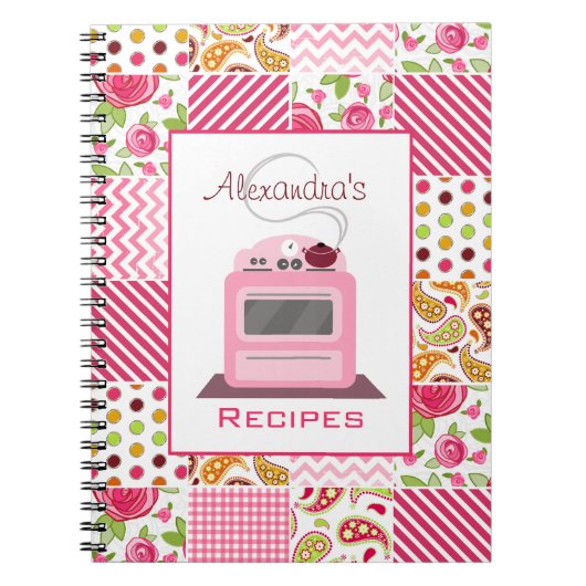 Patchwork Girly et rétro carnet de recette de (Devant)