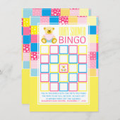Patchwork Gold Beer, Baby shower Bingo (Voorkant / Achterkant)