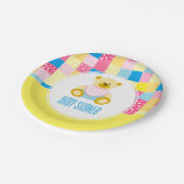 Patchwork Gold Beer, Baby shower Papieren Bordje (Gekanteld)