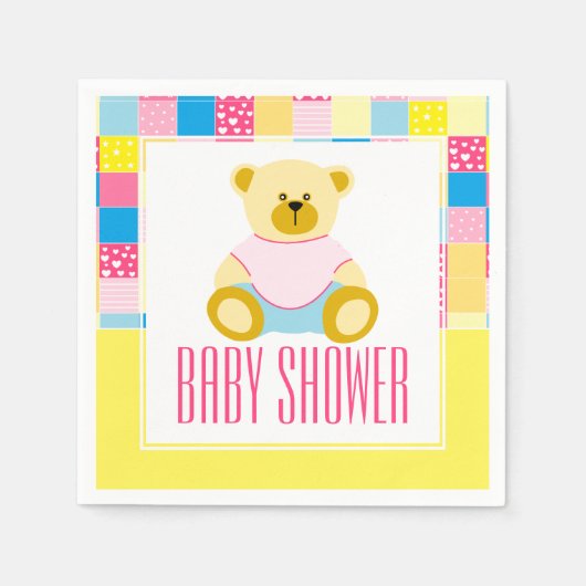Patchwork Gold Beer, Baby shower Servet (Voorkant)