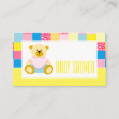 Patchwork Gold Beer, Baby shower Ticket Invitation Informatiekaartje (Voorkant)