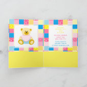 Patchwork Gold Beer, Baby shower uitnodiging (Binnen)