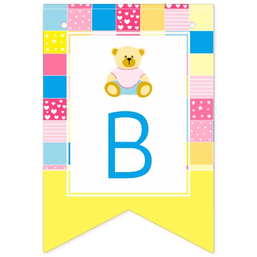 Patchwork Gold Beer, Baby shower Vlaggetjes (Derde vlag)