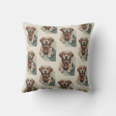 Patchwork Golden Retriever Warm Neutraal Kussen (Achterkant)